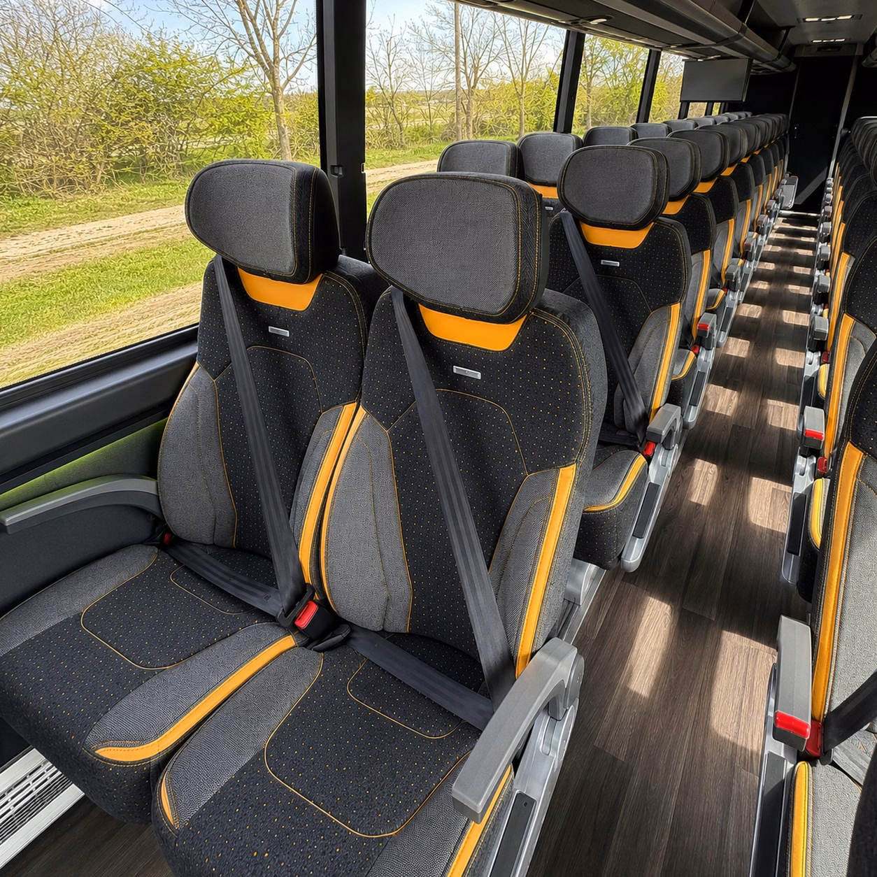 lafayette charter bus rental interior